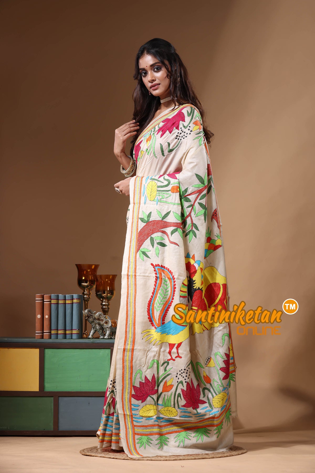 Pure Gachi Tussar Kantha Stitch Saree SN2631128