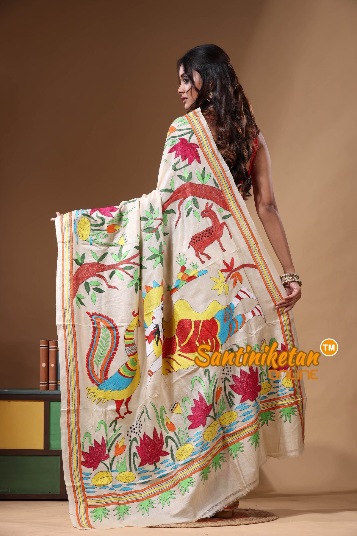 Pure Gachi Tussar Kantha Stitch Saree SN2631128