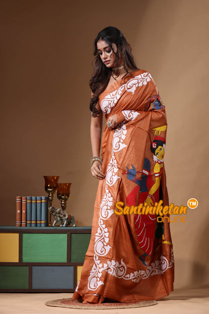 Dye Pure Gachi Tussar Kantha Stitch Saree SN2631134