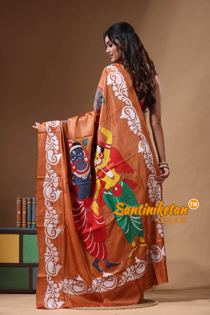 Dye Pure Gachi Tussar Kantha Stitch Saree SN2631134