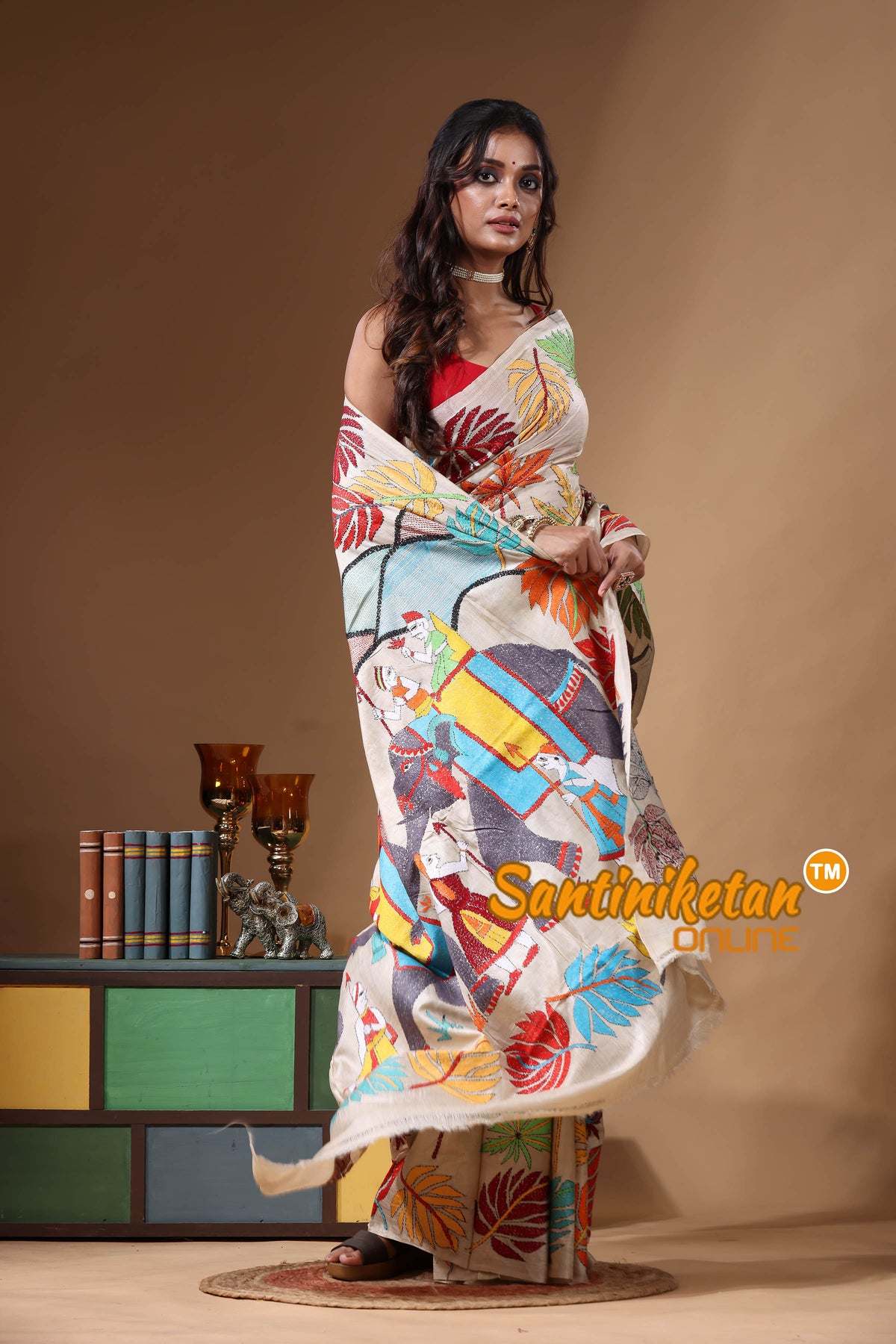 Pure Gachi Tussar Kantha Stitch Saree SN2631141