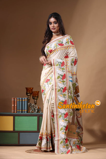 Pure Gachi Tussar Kantha Stitch Saree SN2631165
