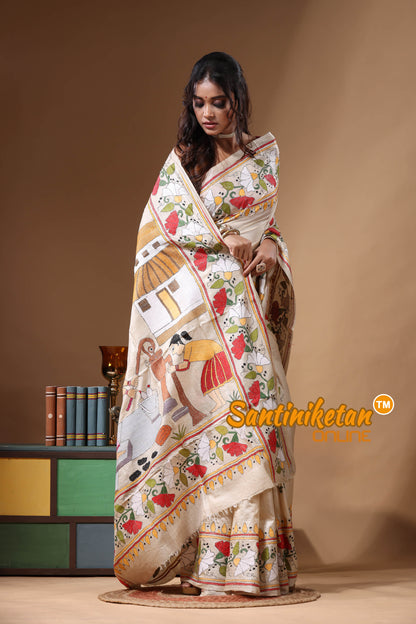 Pure Gachi Tussar Kantha Stitch Saree SN2631165