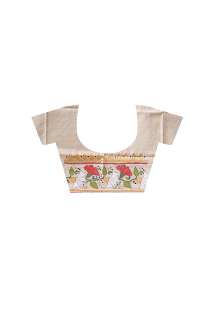 Pure Gachi Tussar Kantha Stitch Saree SN2631165