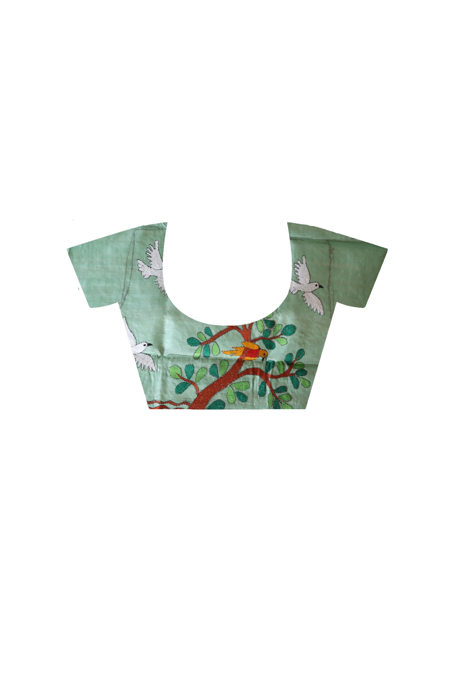Dye Pure Gachi Tussar Kantha Stitch Saree SN2631196