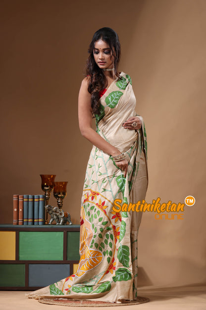 Pure Gachi Tussar Kantha Stitch Saree SN2631202