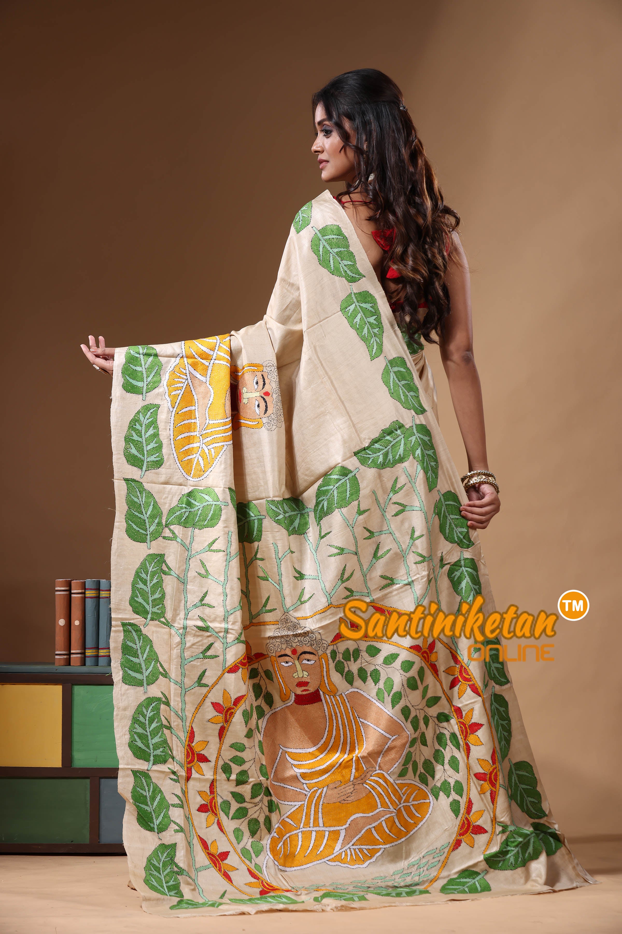 Pure Gachi Tussar Kantha Stitch Saree SN2631202