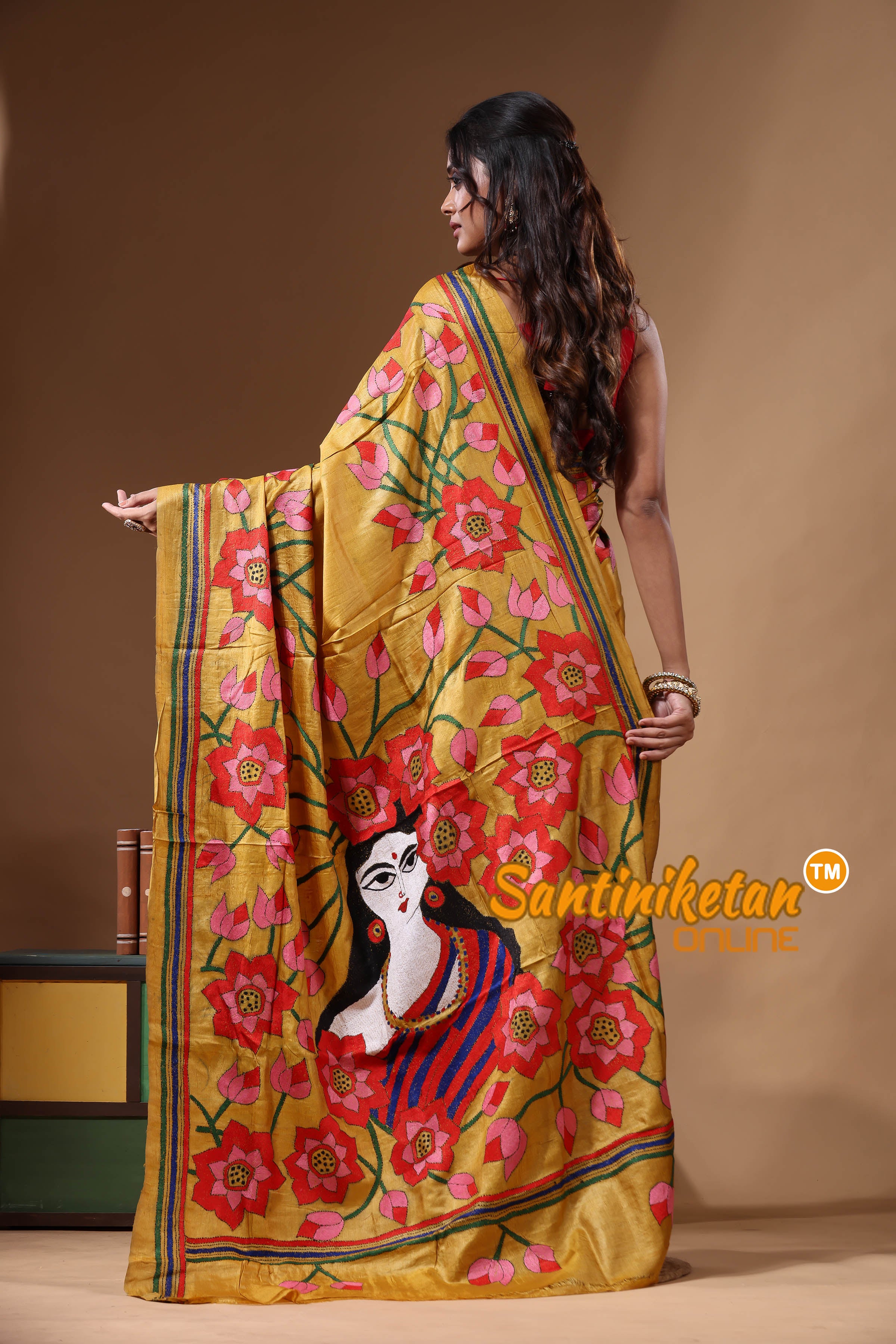 Dye Pure Gachi Tussar Kantha Stitch Saree SN2631208