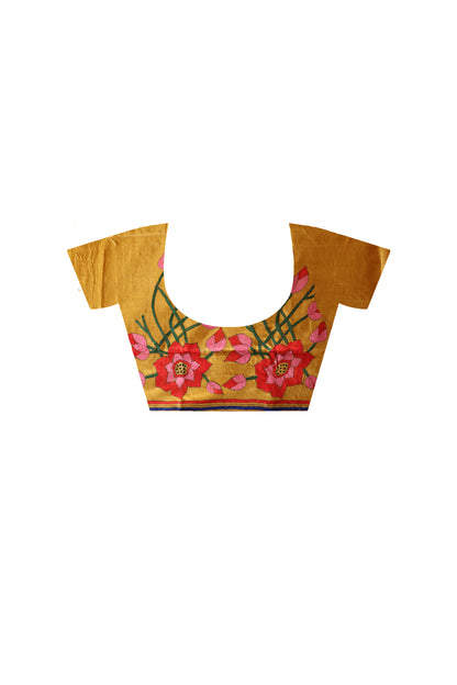 Dye Pure Gachi Tussar Kantha Stitch Saree SN2631208