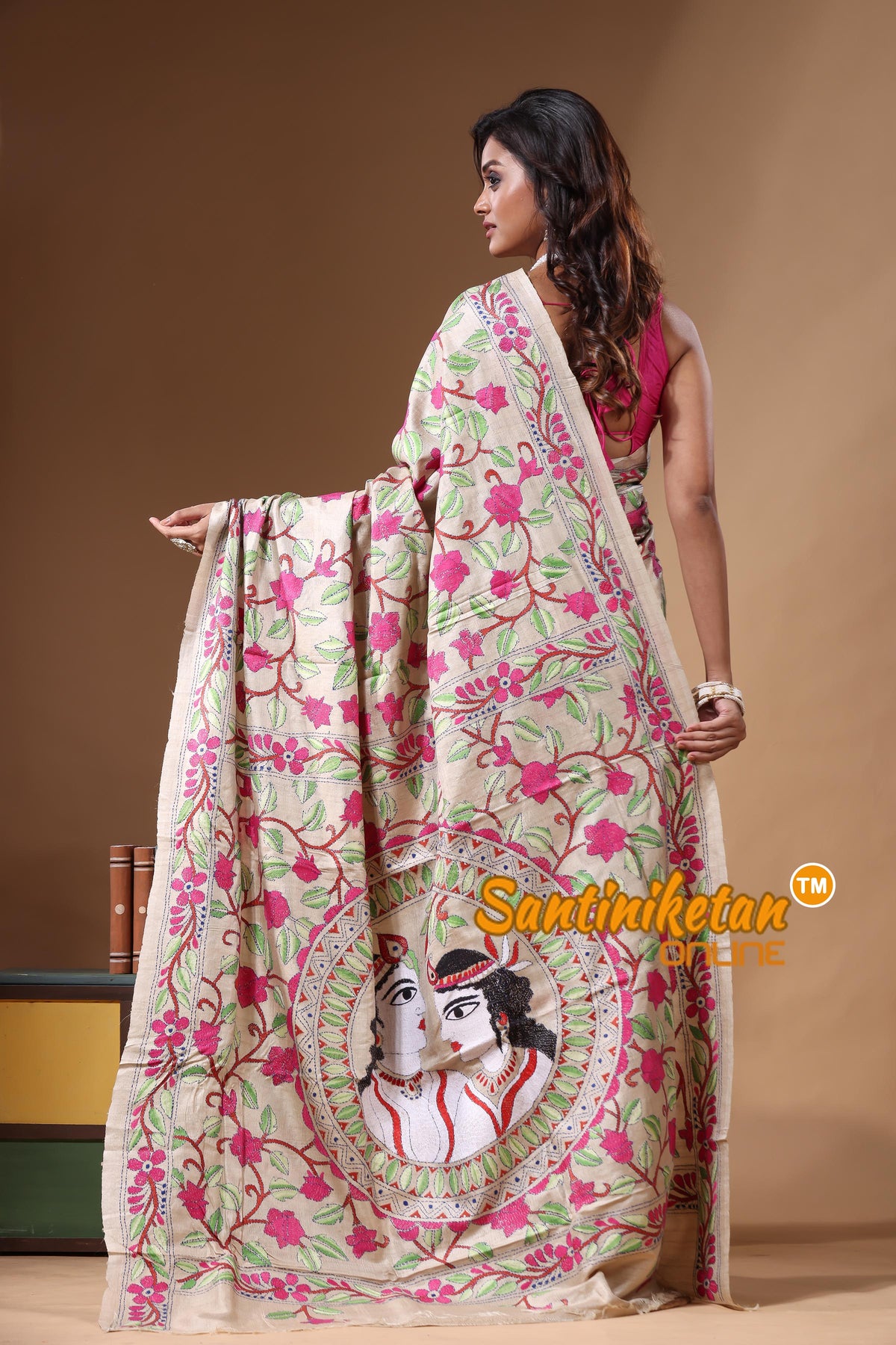 Pure Gachi Tussar Kantha Stitch Saree SN2631220