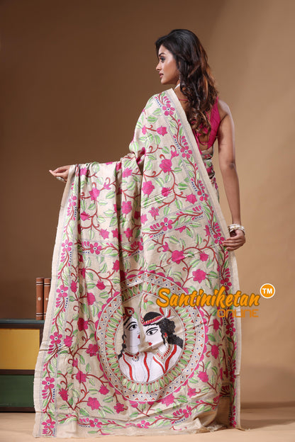 Pure Gachi Tussar Kantha Stitch Saree SN2631220
