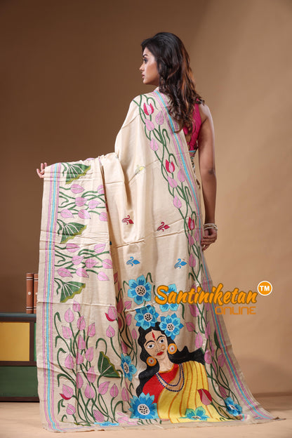 Pure Gachi Tussar Kantha Stitch Saree SN2631226