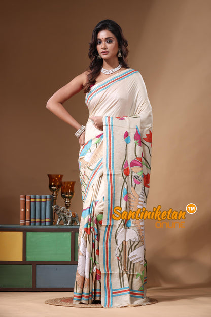 Pure Gachi Tussar Kantha Stitch Saree SN2631245
