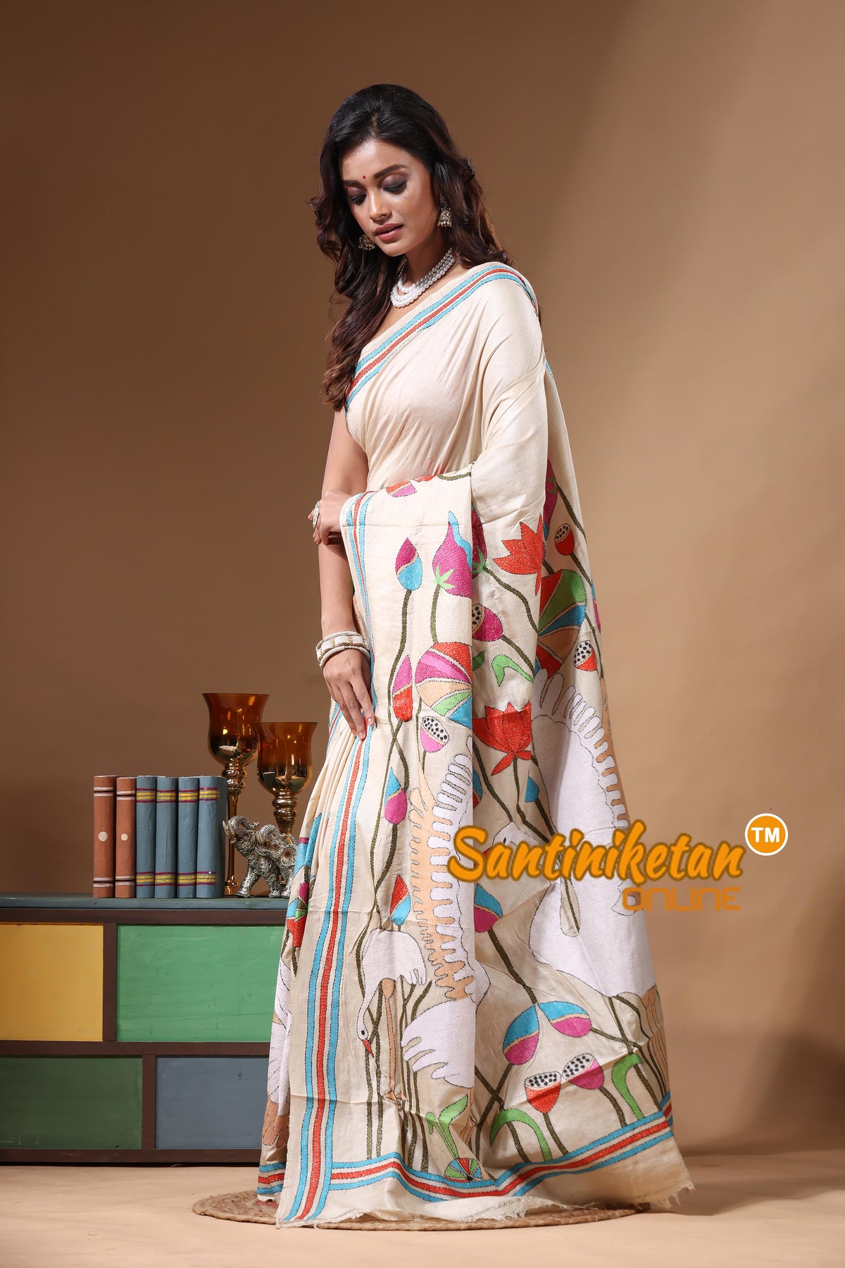 Pure Gachi Tussar Kantha Stitch Saree SN2631245