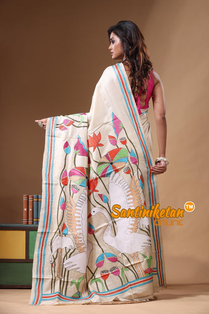 Pure Gachi Tussar Kantha Stitch Saree SN2631245