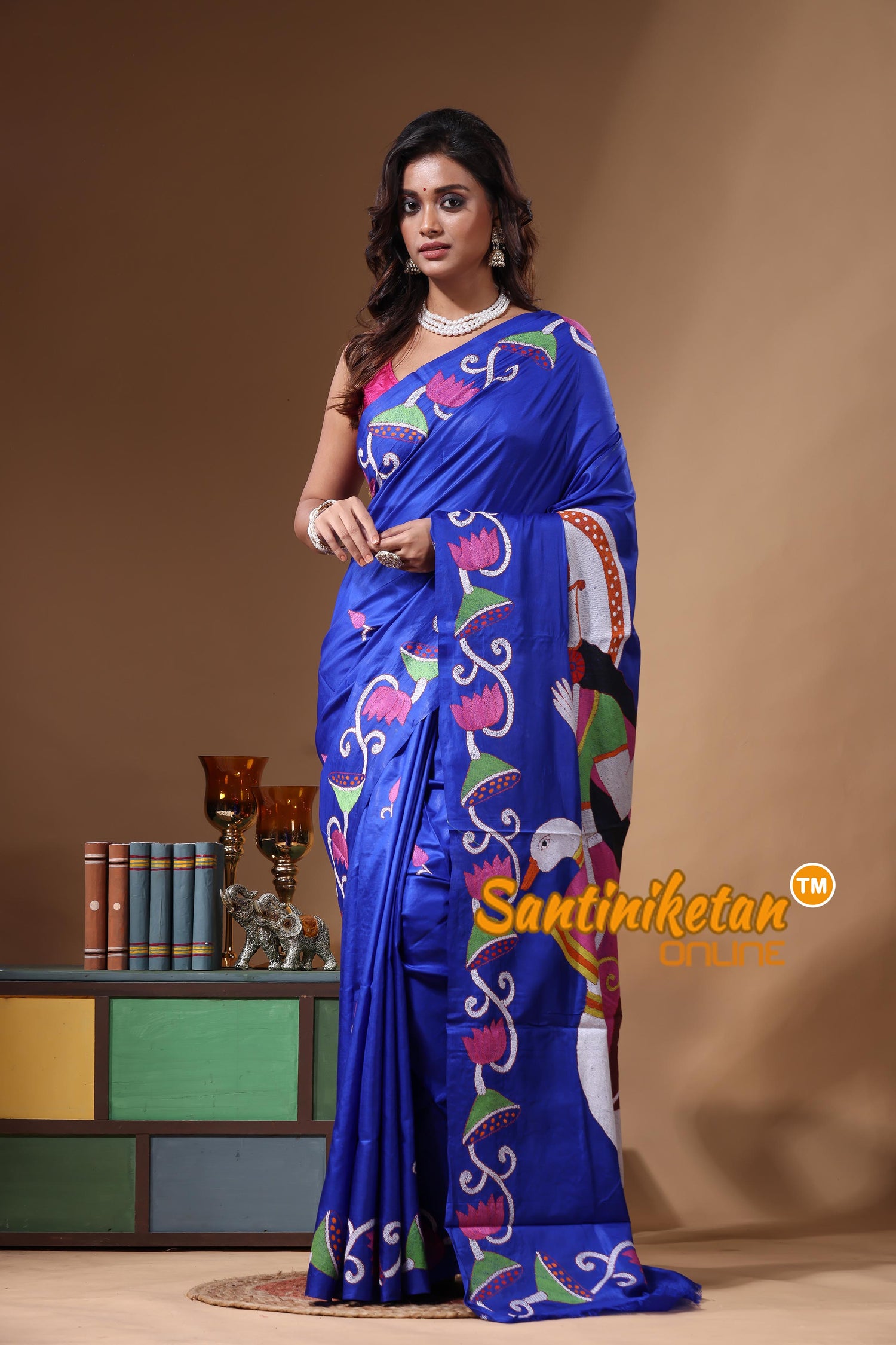Dye Pure Gachi Tussar Kantha Stitch Saree SN2631251