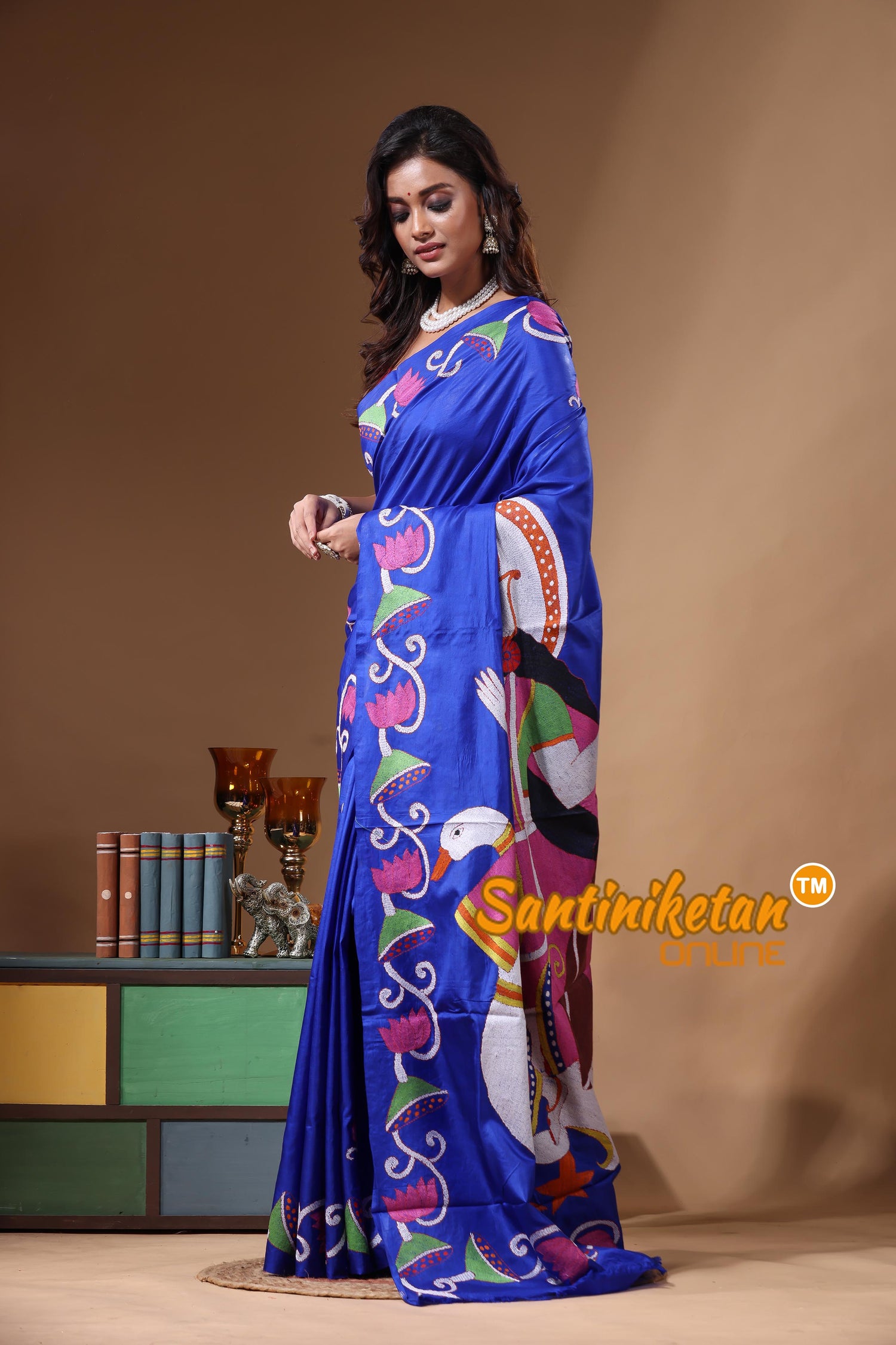 Dye Pure Gachi Tussar Kantha Stitch Saree SN2631251