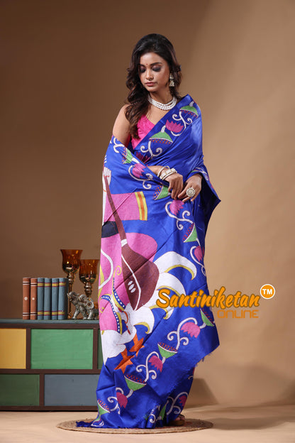 Dye Pure Gachi Tussar Kantha Stitch Saree SN2631251