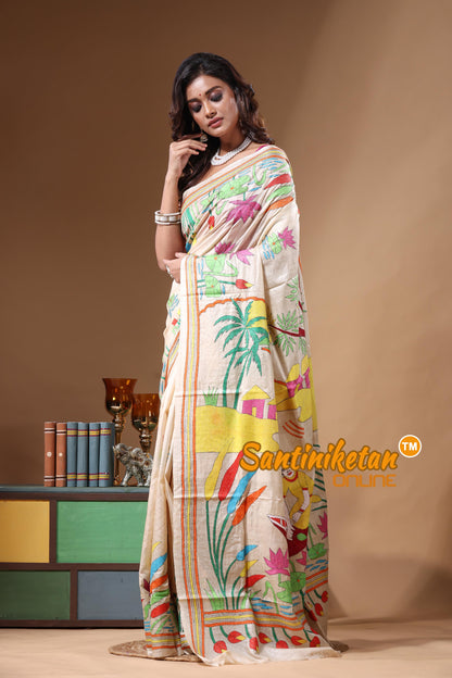 Pure Gachi Tussar Kantha Stitch Saree SN2631280