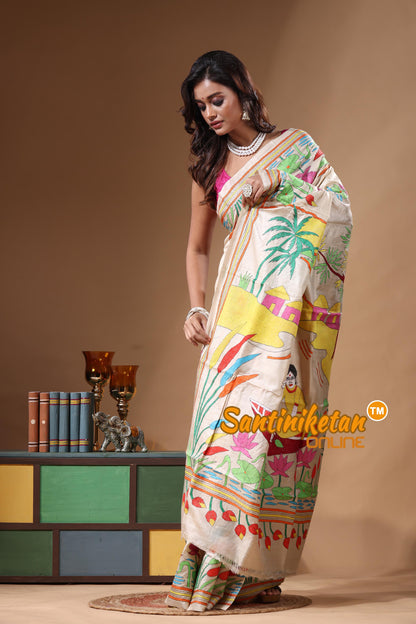 Pure Gachi Tussar Kantha Stitch Saree SN2631280