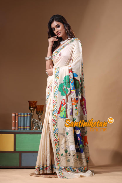 Pure Gachi Tussar Kantha Stitch Saree SN2631310