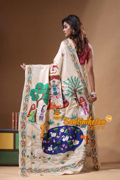 Pure Gachi Tussar Kantha Stitch Saree SN2631310