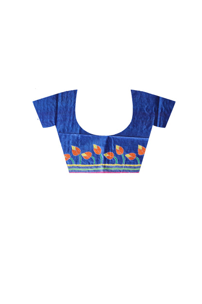 Dye Pure Gachi Tussar Kantha Stitch Saree SN2631328