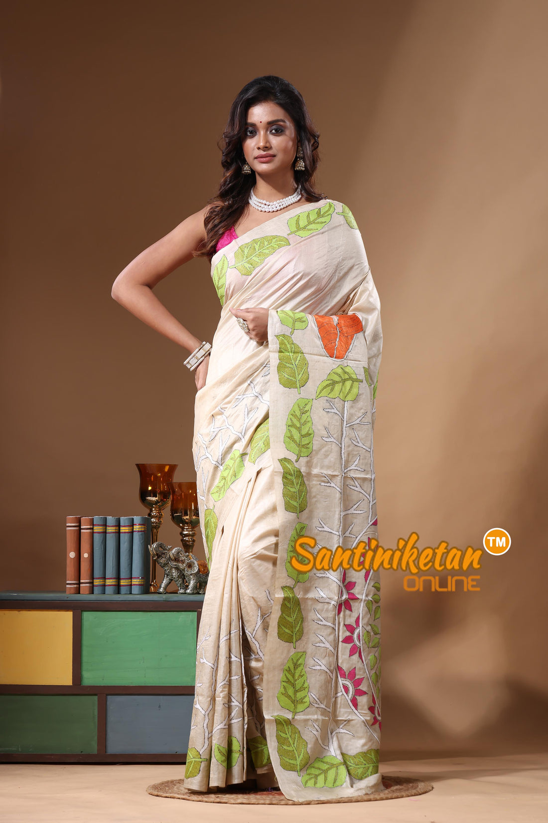 Pure Gachi Tussar Kantha Stitch Saree SN2631334