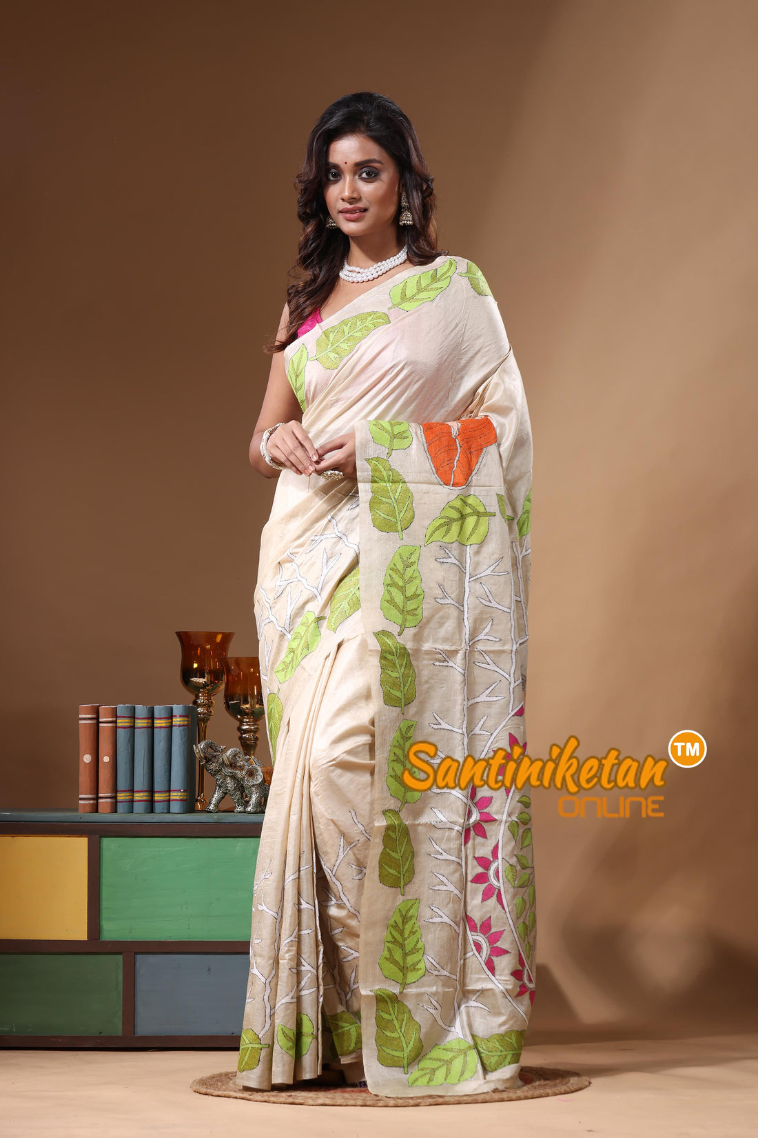 Pure Gachi Tussar Kantha Stitch Saree SN2631334