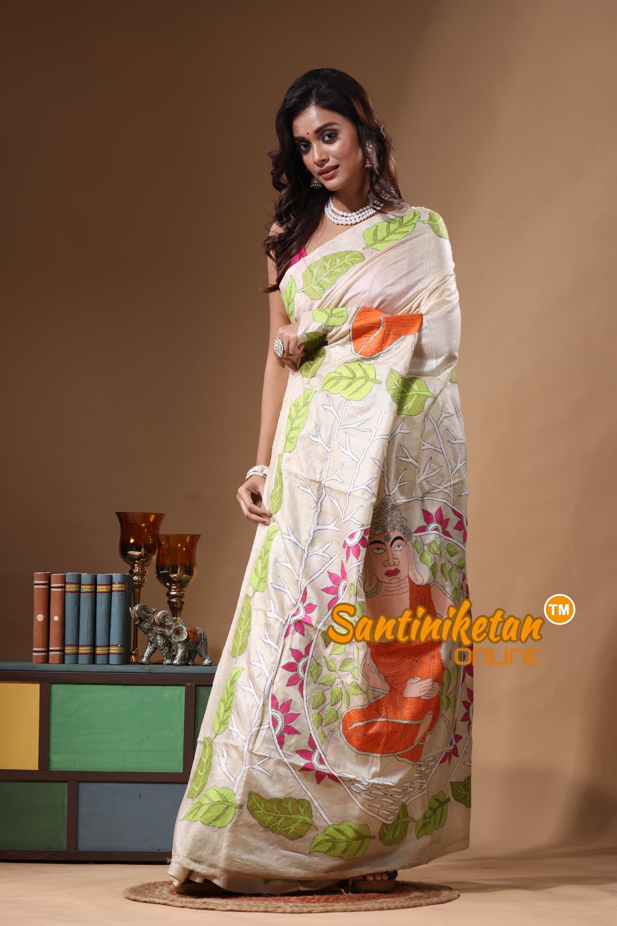 Pure Gachi Tussar Kantha Stitch Saree SN2631334