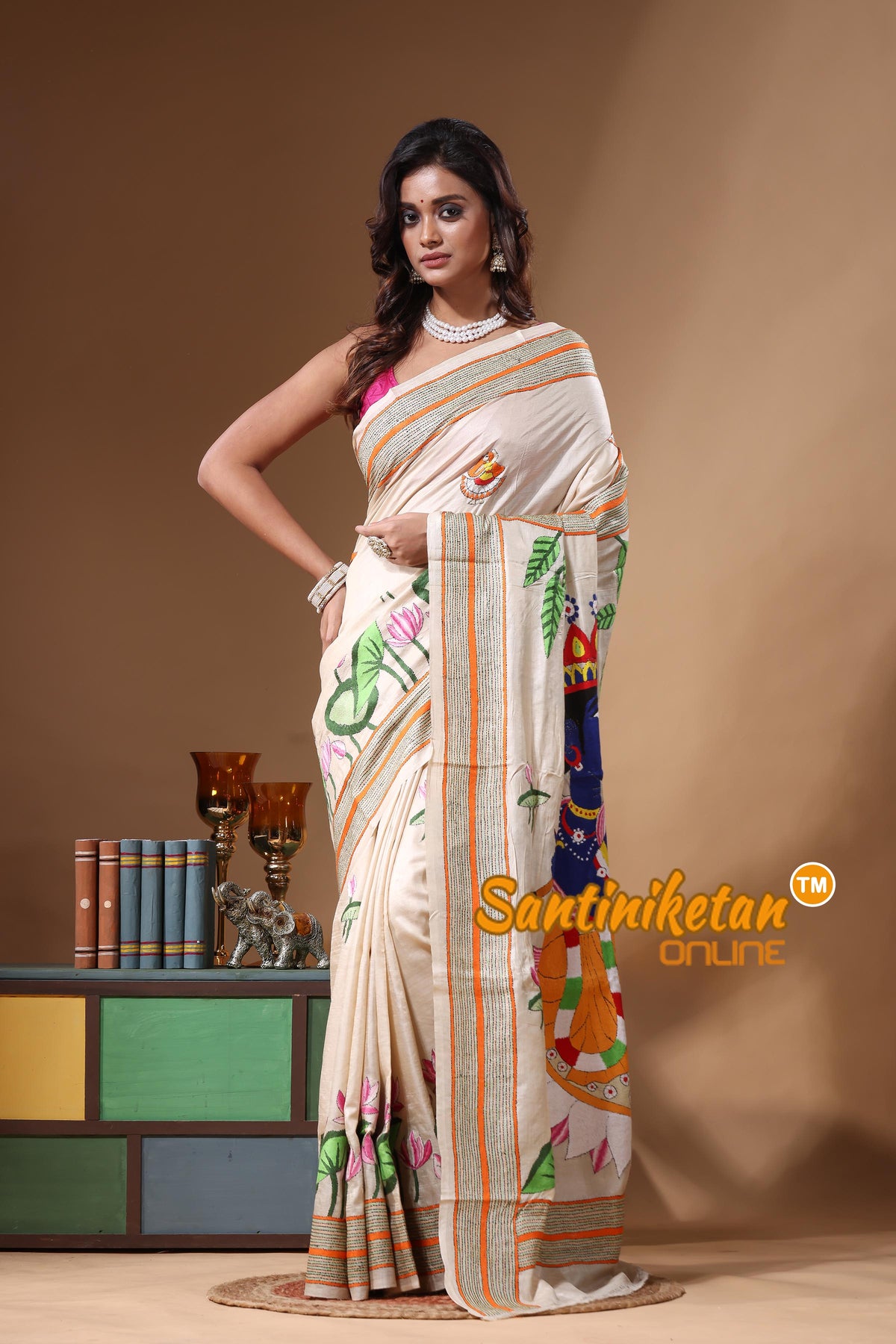 Pure Gachi Tussar Kantha Stitch Saree SN2631340