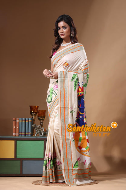Pure Gachi Tussar Kantha Stitch Saree SN2631340