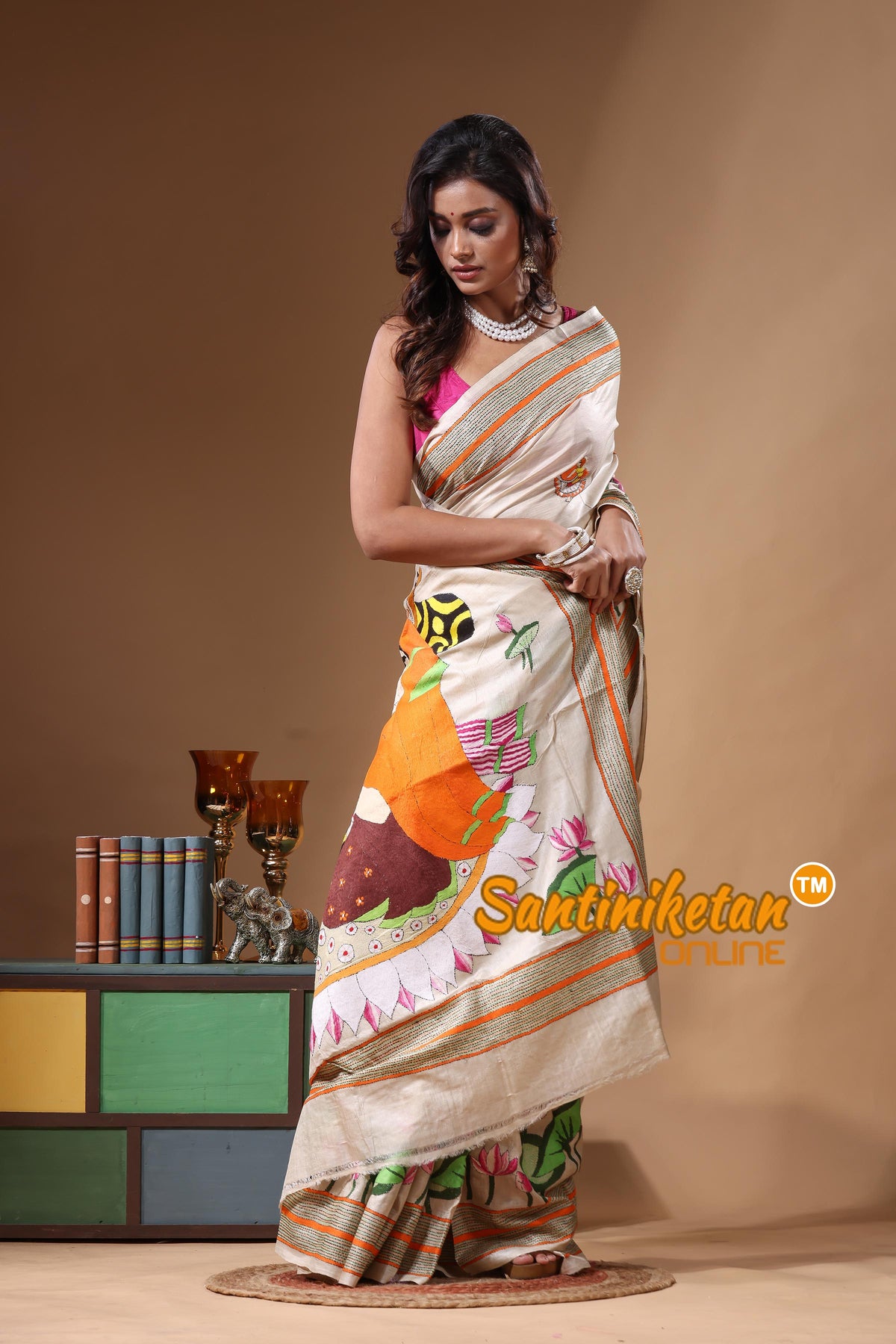 Pure Gachi Tussar Kantha Stitch Saree SN2631340