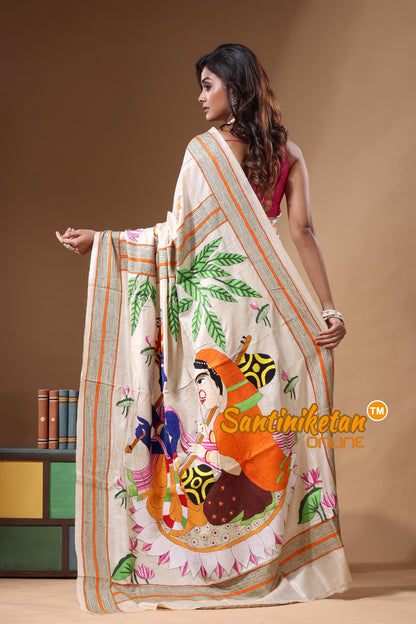 Pure Gachi Tussar Kantha Stitch Saree SN2631340