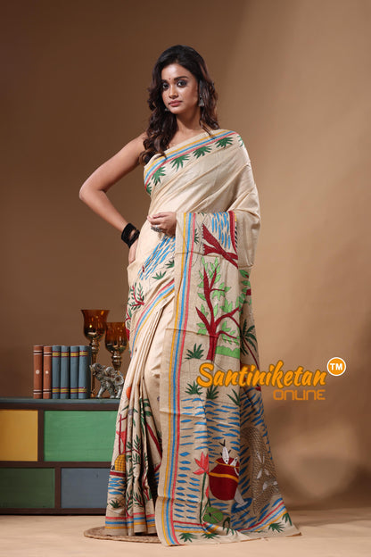Pure Gachi Tussar Kantha Stitch Saree SN2631370