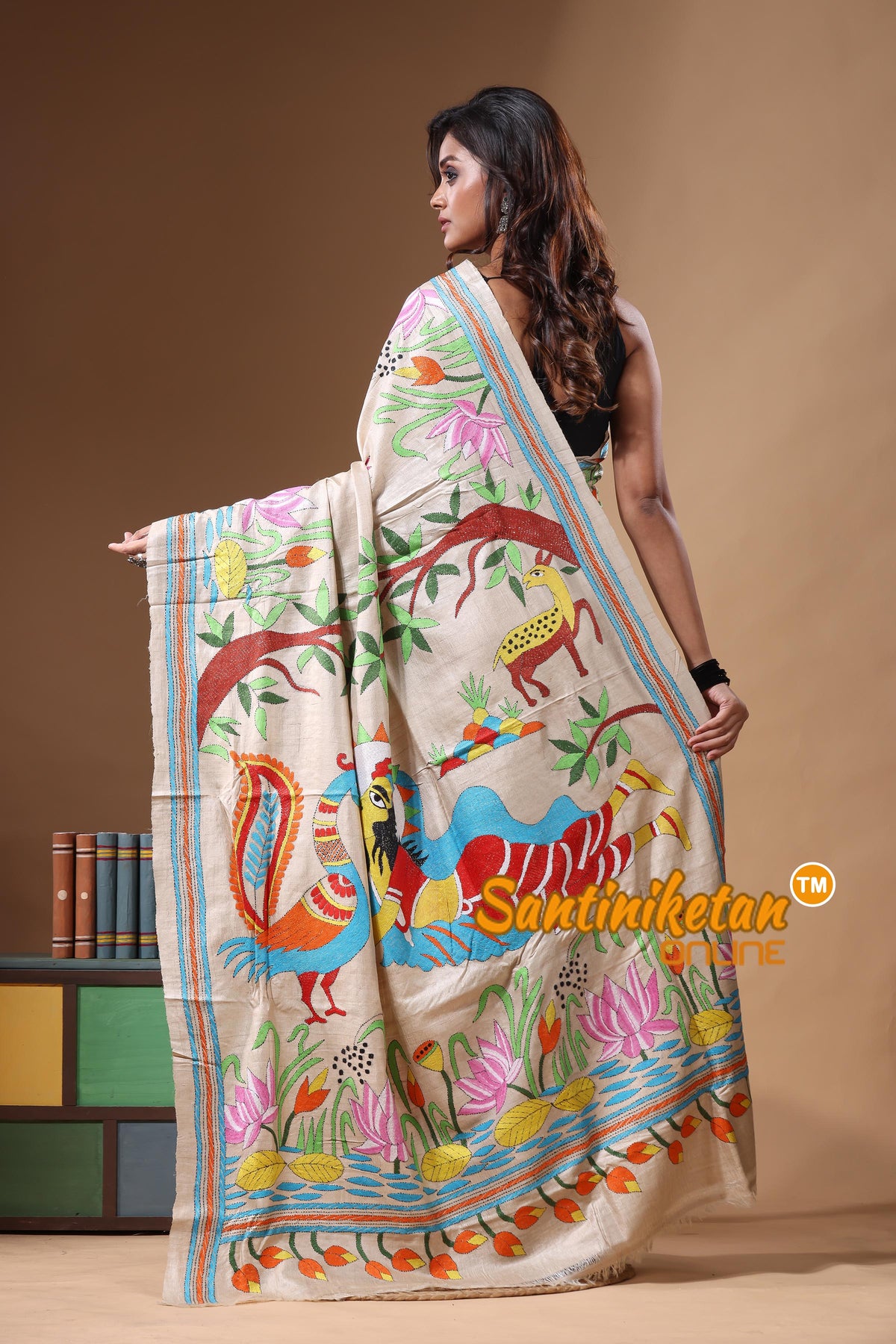 Pure Gachi Tussar Kantha Stitch Saree SN2631394
