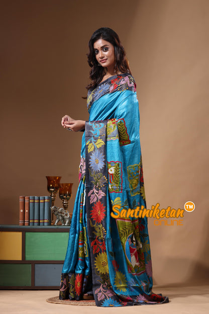 Dye Pure Gachi Tussar Kantha Stitch Saree SN2631400