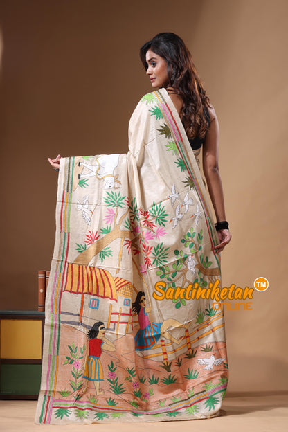 Pure Gachi Tussar Kantha Stitch Saree SN2631406