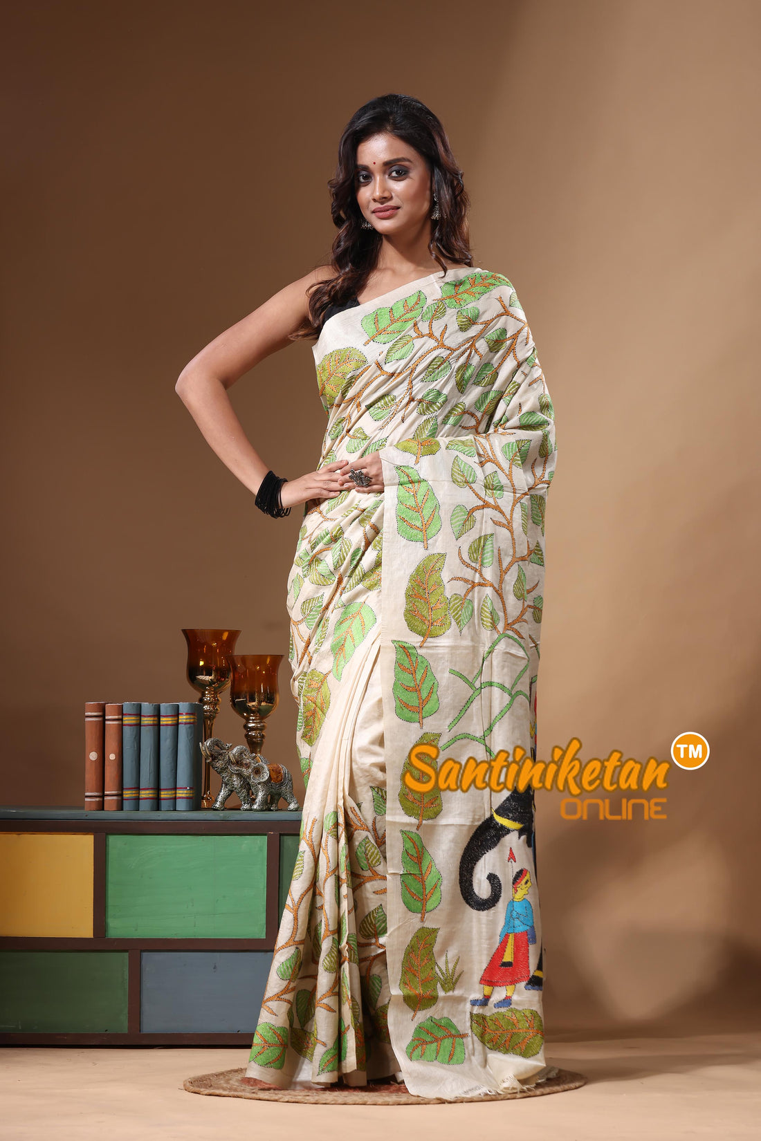 Pure Gachi Tussar Kantha Stitch Saree SN2631412