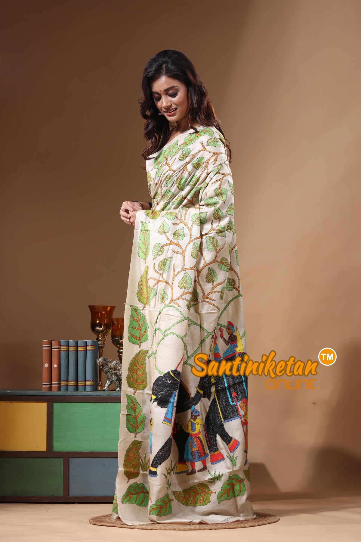 Pure Gachi Tussar Kantha Stitch Saree SN2631412
