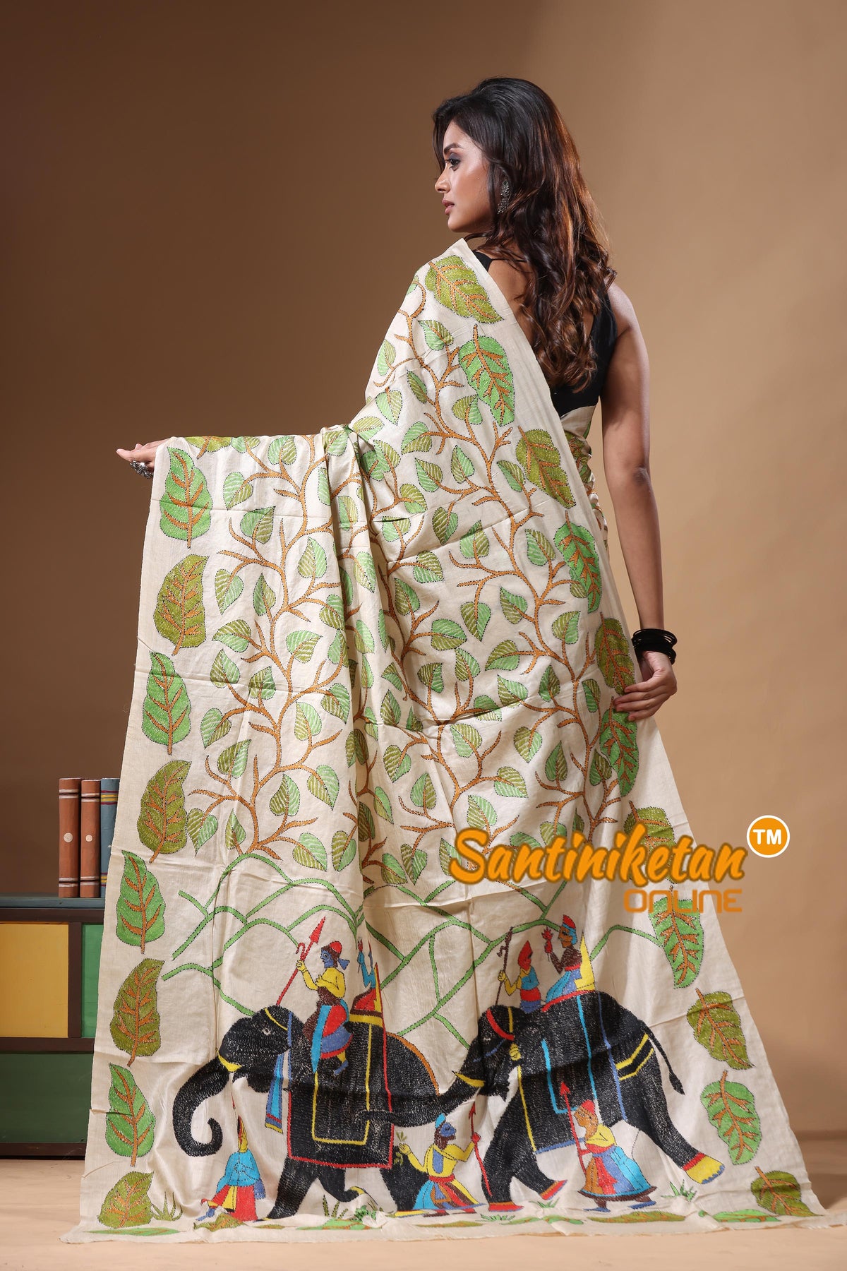 Pure Gachi Tussar Kantha Stitch Saree SN2631412
