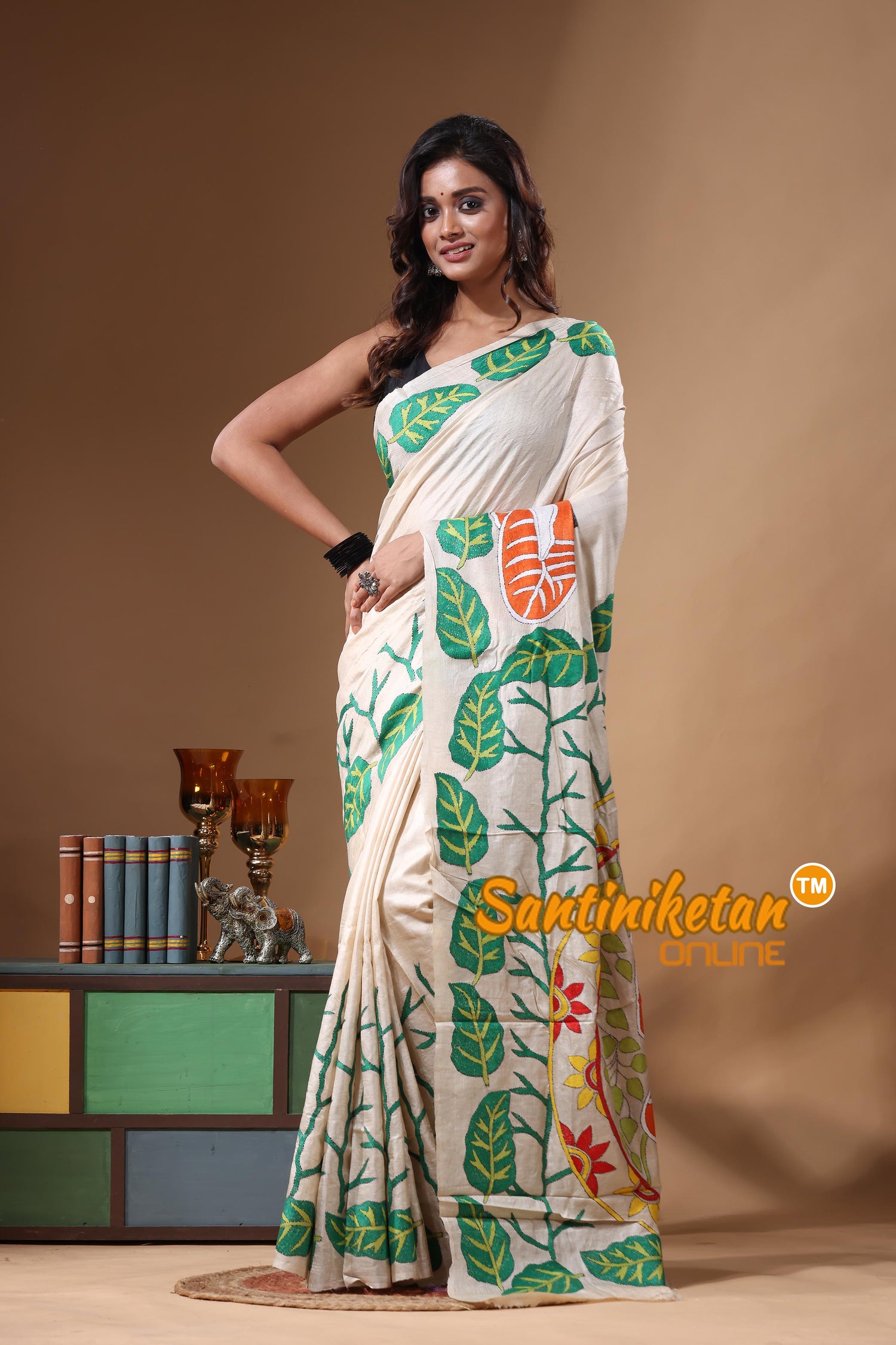 Pure Gachi Tussar Kantha Stitch Saree SN2631418