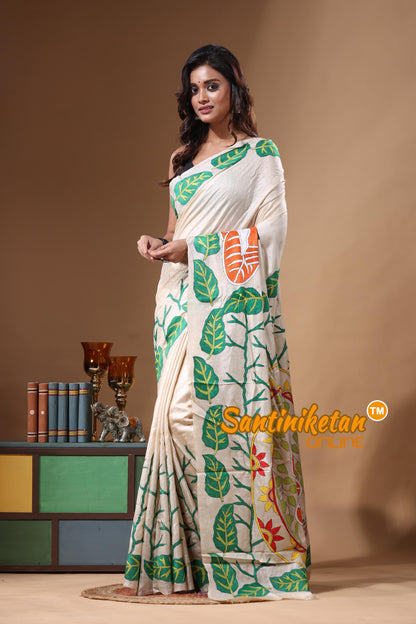 Pure Gachi Tussar Kantha Stitch Saree SN2631418