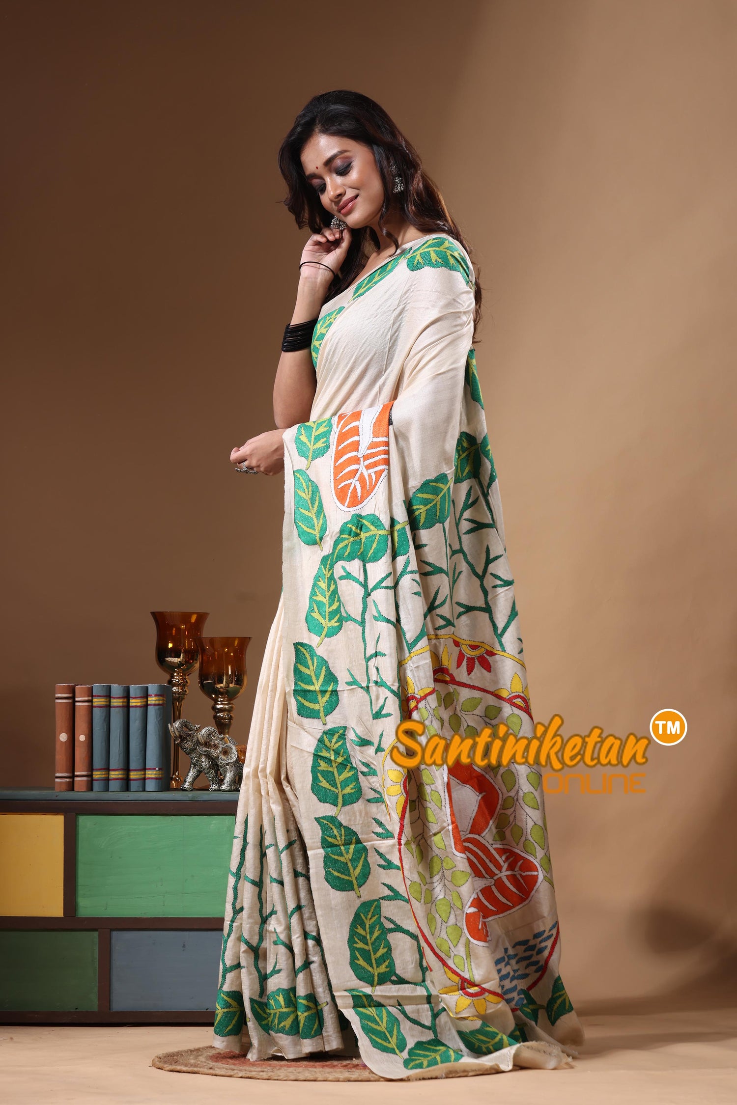 Pure Gachi Tussar Kantha Stitch Saree SN2631418