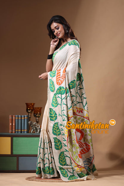 Pure Gachi Tussar Kantha Stitch Saree SN2631418