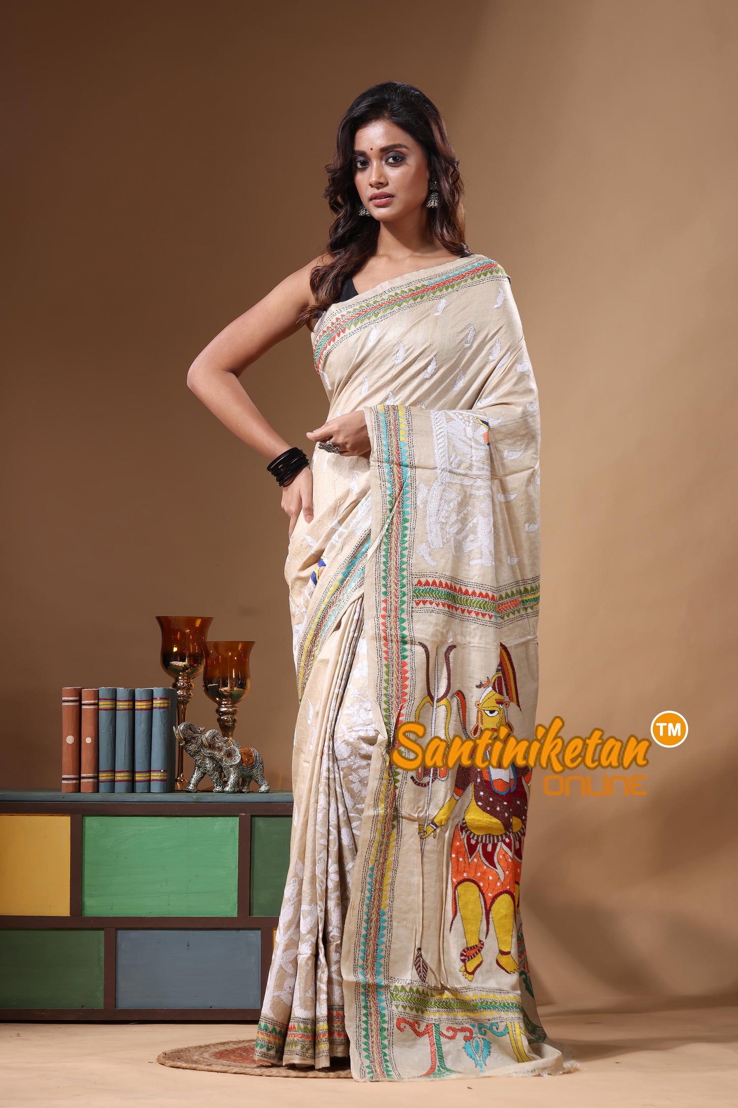 Pure Gachi Tussar Kantha Stitch Saree SN2631424