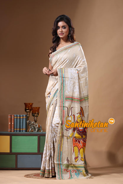 Pure Gachi Tussar Kantha Stitch Saree SN2631424