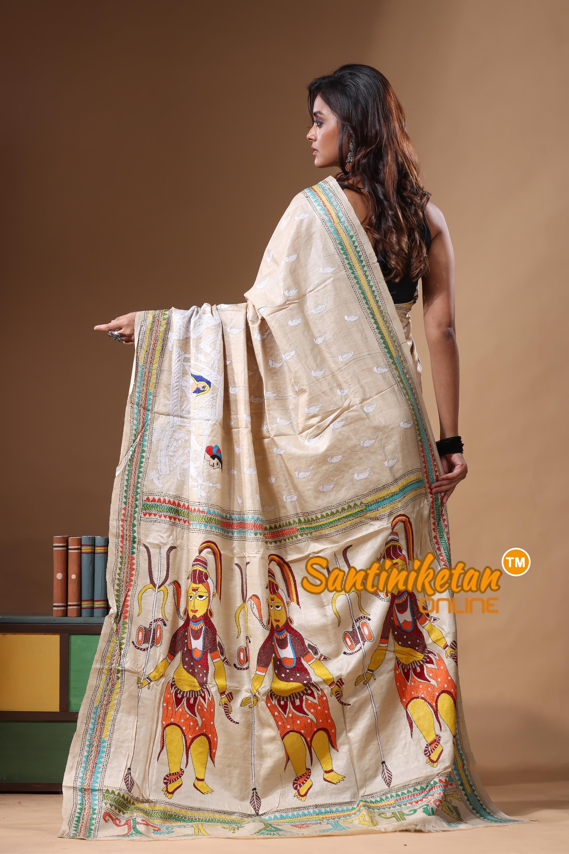 Pure Gachi Tussar Kantha Stitch Saree SN2631424