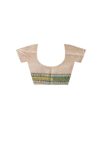 Pure Gachi Tussar Kantha Stitch Saree SN2631424