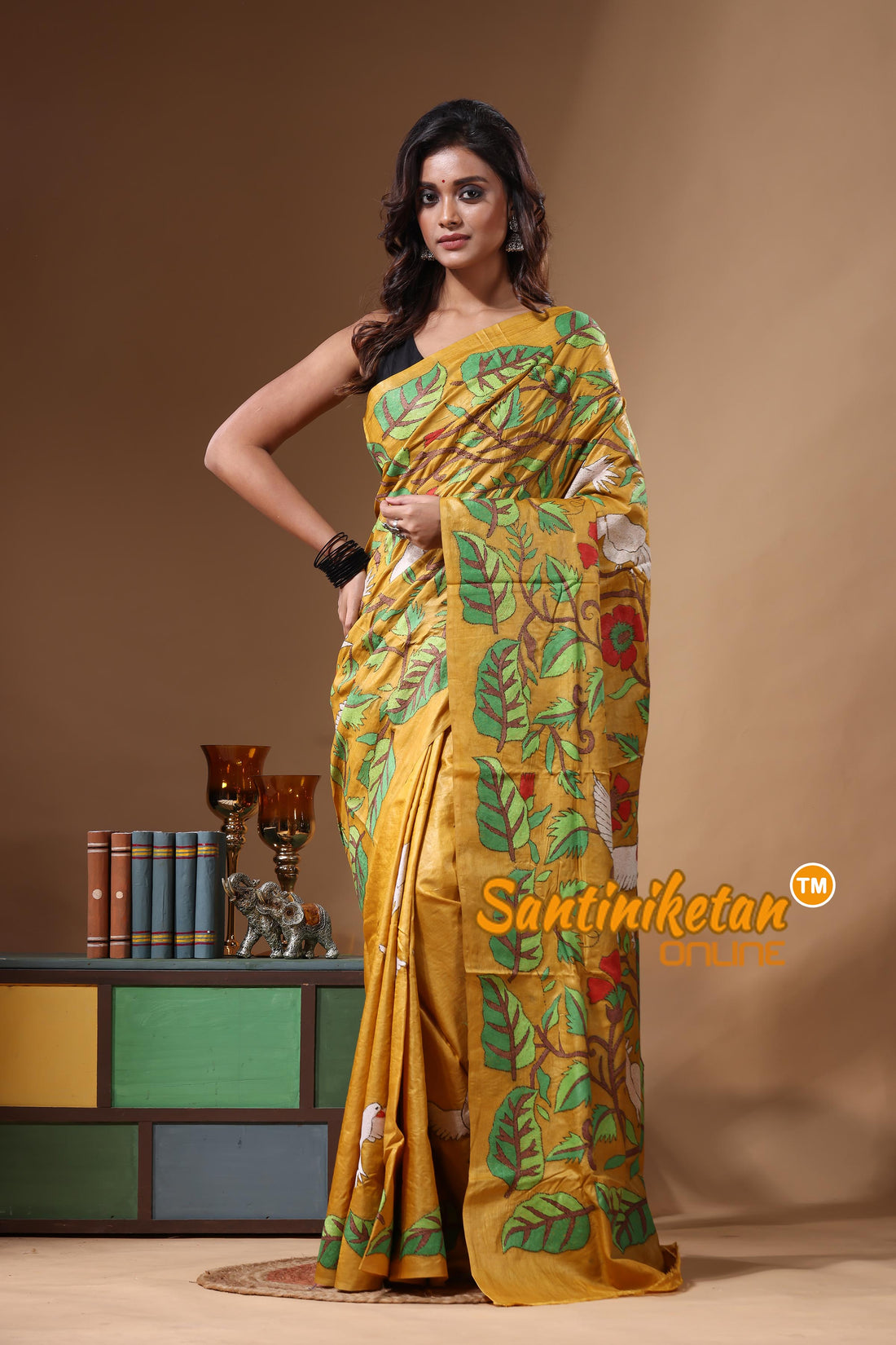 Dye Pure Gachi Tussar Kantha Stitch Saree SN2631430